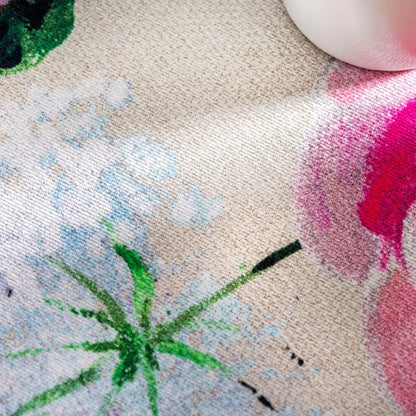 Maison d' Hermine Table Cloth Round Table 100% Cotton 63 Round Inches Tablecloth Reusable Decorative for Dining Kitchen Room Farmhouse Home Gifts for Mothers Day Spring Summer - Pivoine