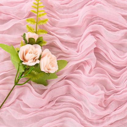 6 Pieces Pink Easter Spring 10FT Cheesecloth Table Runner Boho Gauze Fabric Table Runner Rustic Sheer Runner for Wedding Birthday Baby Shower Party Boho Table Decoration（Pink）