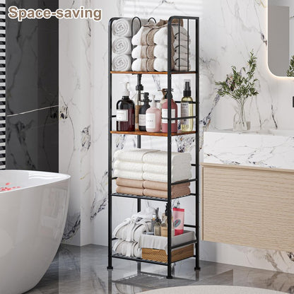 Towel Rack Free Standing 4-Tier M-Shaped Detachable Dividers, Durable Metal Towel Holder, Pool Items Holder, Space-Saving Storage Organizer, Modern Bath Towel Shelf for Bathroom Patent Pending