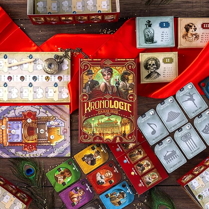 Kronologic: Paris 1920 | Murder Mystery Game for Teens and Adults | Solve The Chilling Hauntings at The Paris Opera | Competitive Cooperative or Solo Deductive Game | Ages 10+ | 1-4 Players | 30 Min