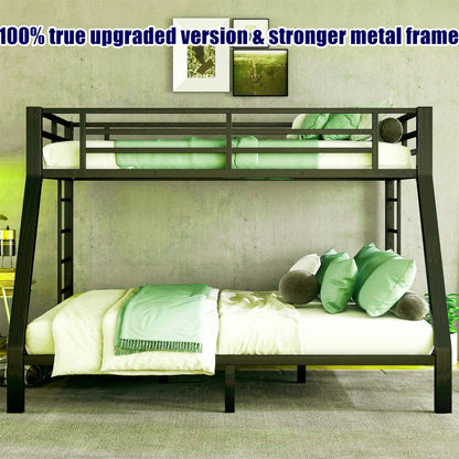 QLUSAN Latest Upgraded & Stronger Heavy Duty Metal Twin XL Over Queen Size Bunk Bed, Safer Thickened More Stable Bunkbed (Greater Weight Capacity) (Twin XL Over Queen)