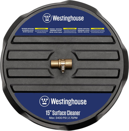 Westinghouse 15” Pressure Washer Surface Cleaner - 3400 Max PSI, 1/4” Connector | Ideal for Gas & Electric Washers