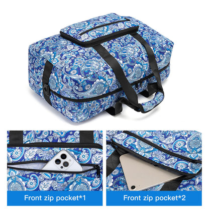 F.FETIVIN Weekender Bag Carry On Travel Duffle Bag Medium Overnight Bag for Women (Blue Paisley)