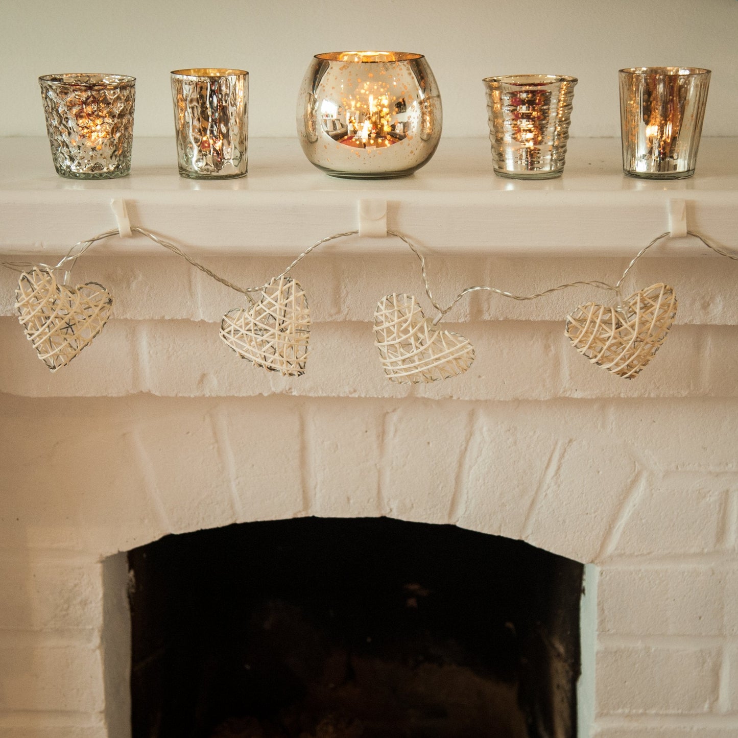 Insideretail Mercury Glass Tea Light Holders, Vertical-with Distressed Yellow Foil, 7cm, Set of 12