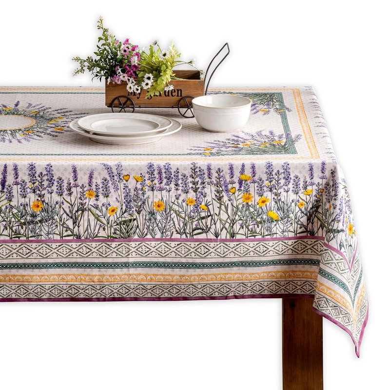 Maison d' Hermine Table Cloth Square Table 100% Cotton 54 x 54 Inches Tablecloth Reusable Decorative for Dining Kitchen Room Farmhouse Home Gifts for Mothers Day Spring Summer - Fanny Lavender