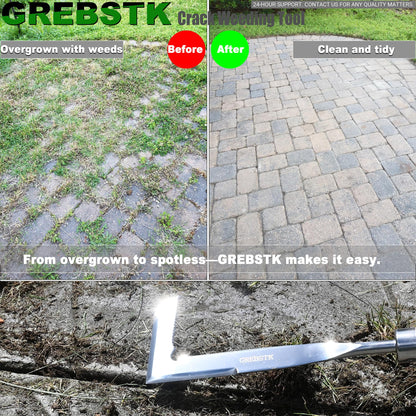 GREBSTK Crack Weeder Crevice Weeding Tool Stainless Steel Manual Weeder Gardening Tool