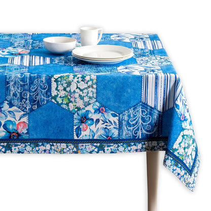 Maison d' Hermine Table Cloth Rectangle Table 100% Cotton 60 x 120 Inches Tablecloth Reusable Decorative for Dining Kitchen Room Farmhouse Home Gifts for Mothers Day Spring Summer - Summer Blues