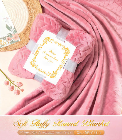 Birthday Gifts Basket for Women Mom Her Sister Grandma, Get Well Self Care Gift For Friend, Relax Spa Set-Luxury Flannel Blanket Rose Flower, Wife Gift Mothers Day Christmas Valentines Jeowoqao