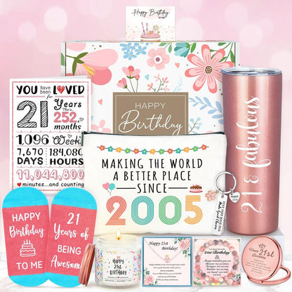 21st Birthday Gifts for Her Women 21 Year Old Birthday Gifts for Her Funny Gift Ideas for 21 Years Old Female Unique Happy 21st Bday Decorations Must Haves for Girl Cool Best 21 Year Olds Accessories