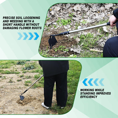 YEELOR Garden Hoe, Long Handle Hoe Garden Tool with Non-Slip Soft Grip, 56-Inch Stainless Steel Handle, Heavy Duty Hoe with Durable Blade, for Digging Loosening Weeding Planting