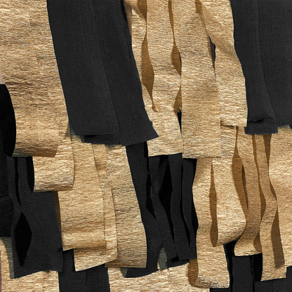 PartyWoo Crepe Paper Streamers 4 Rolls 328ft, Pack of Black and Gold Crepe Paper for Party, Wedding, Birthday, New Year's Eve Decorations (1.8 Inch x 82 Ft/Roll)