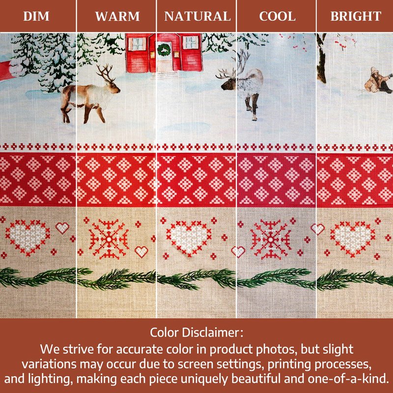 Maison d' Hermine Table Cloth Rectangle Table 100% Cotton 70 x 120 Inches Fall Tablecloth Reusable Everyday Use for Thanksgiving Christmas Decorations Dining Farmhouse Party (Rural Christmas)