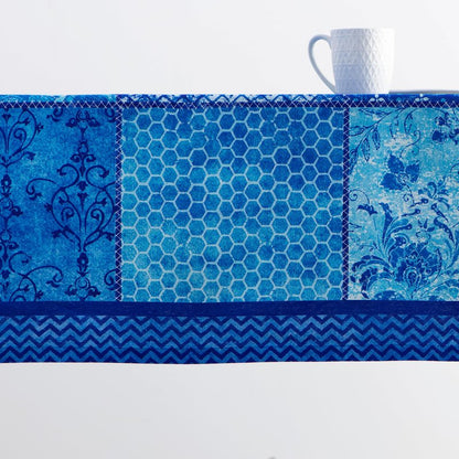 Maison d' Hermine Table Cloth Rectangle Table 100% Cotton 60 x 90 Inches Tablecloth Reusable Decorative for Dining Kitchen Room Farmhouse Home Gifts for Mothers Day Spring Summer - Indigo Love