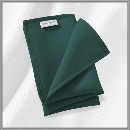 Lann's Linens Set of 12 Cloth Dinner Napkins, 20-inch Polyester Napkins, Washable and Reusable Fabric for Wedding, Hotel, Restaurant - Hunter Green