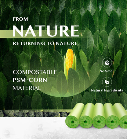 Compostable Trash Bags - FORID 8 Gallon Garbage Bags 150 Count Trash Can Liners 30 Liter Unscented Medium Wastebasket Bags for Kitchen Bathroom Home Office Garbage Can (5Rolls/Green) - Durable & Thick