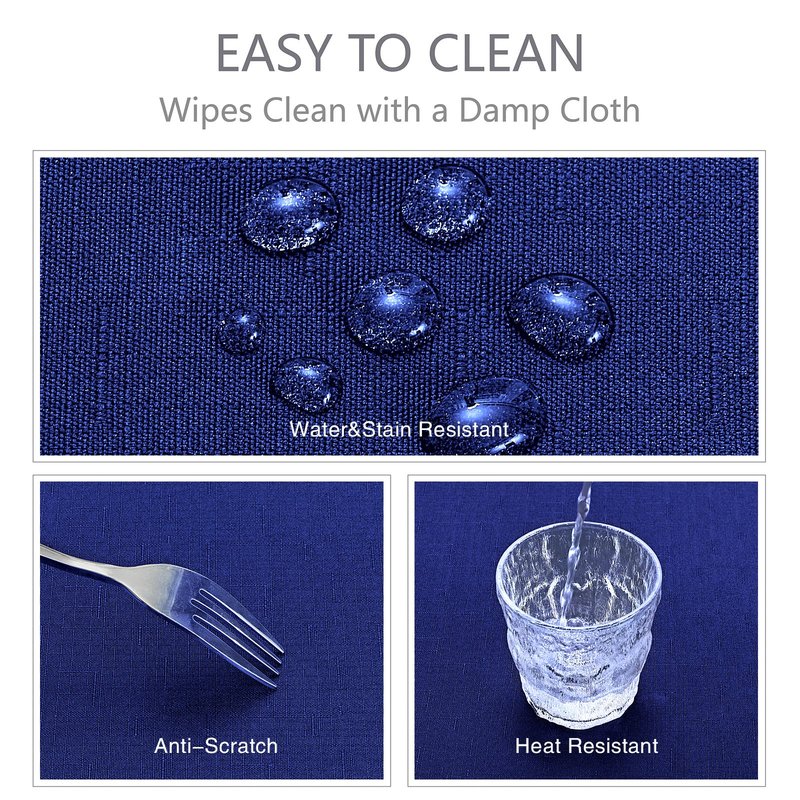 Veblandy Rectangle Tablecloth Waterproof 60x144 inch Linen Textured Table Cloth Stain and Wrinkle Resistant Washable, Decorative Fabric Table Cover for Dining, Party and Camping, Royal Blue
