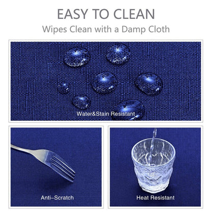 Veblandy Rectangle Tablecloth Waterproof 60x144 inch Linen Textured Table Cloth Stain and Wrinkle Resistant Washable, Decorative Fabric Table Cover for Dining, Party and Camping, Royal Blue