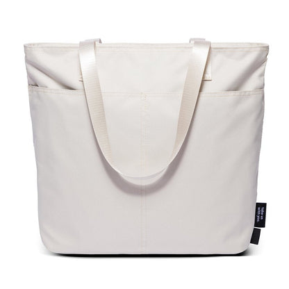 Simple Modern Tote Bag for Women | Medium Water-Resistant Laptop Purse with Compartments and Zipper Top | Shoulder Bag with Pockets for Work, Travel & School | Almond Birch