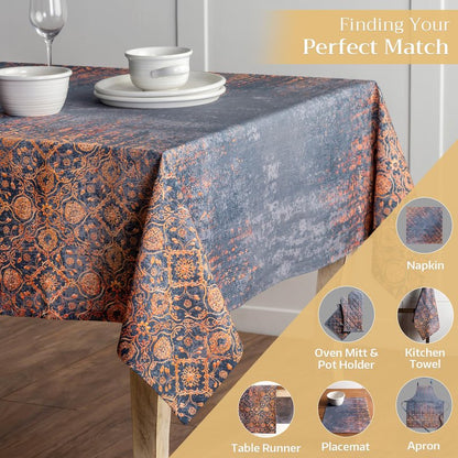 Maison d' Hermine Table Cloth Rectangle Table 100% Cotton 60 x 108 Inches Fall Tablecloth Reusable Everyday Use for Thanksgiving Christmas Decorations Dining Farmhouse Party (Imperfection)