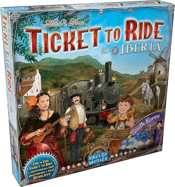Asmodee Ticket to Ride Iberia + South Korea Board Game Expansion - Train Route Strategy Game Family Fun for Kids &amp Adults Ages 8+ 2-6 Players 30-60 Minute Playtime