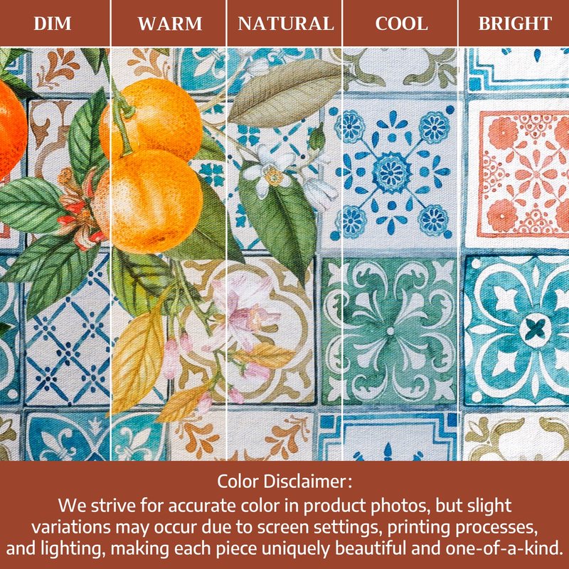 Maison d' Hermine Table Cloth Rectangle Table 100% Cotton 60 x 120 Inches Tablecloth Reusable Decorative for Dining Kitchen Room Farmhouse Home Gifts for Mothers Day Spring Summer - Agrume