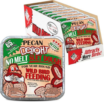 C&S Pecan Delight Suet Cakes - No Melt Formula for Wild Birds | 11.75 Ounces, Pack of 8