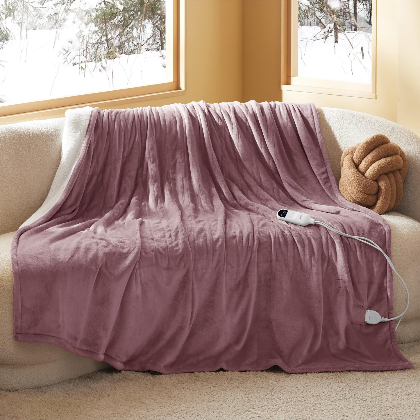 Bedsure Electric Blanket King Size - Dual Control Heated Blanket King Size, Fast Heating with 10 Time Settings & 10 Heat Settings, Warm Gift for Grandma (100x90 inches, Grey)