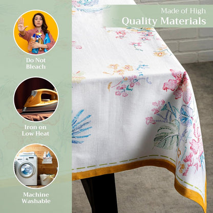 Maison d' Hermine Table Cloth Rectangle Table 100% Cotton 60 x 108 Inches Tablecloth Reusable Decorative for Dining Kitchen Room Farmhouse Home Gifts for Mothers Day Spring Summer - Paradise Island