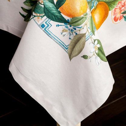 Maison d' Hermine Table Cloth Rectangle Table 100% Cotton 60 x 120 Inches Tablecloth Reusable Decorative for Dining Kitchen Room Farmhouse Home Gifts for Mothers Day Spring Summer - Agrume