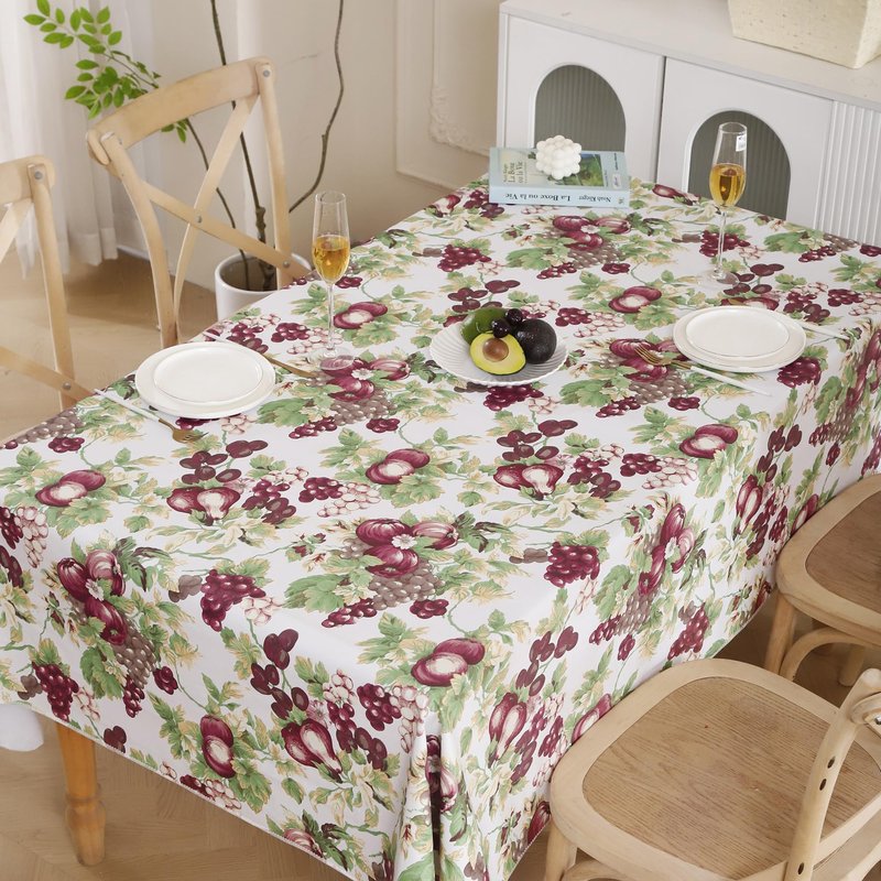 Walrus Heavy Duty Vinyl Tablecloth with Flannel Backing Waterproof Oil-Proof Plastic Table Cloth Stain-Resistant Wipeable Rectangle or Square Table Cover for Indoor and Outdoor (Fruits, 60x84 Inch)