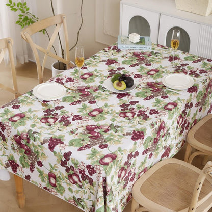 Walrus Heavy Duty Vinyl Tablecloth with Flannel Backing Waterproof Oil-Proof Plastic Table Cloth Stain-Resistant Wipeable Rectangle or Square Table Cover for Indoor and Outdoor (Fruits, 60x84 Inch)