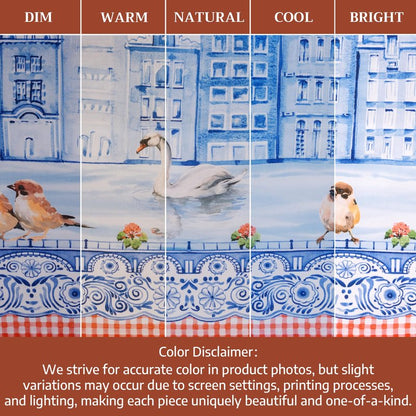 Maison d' Hermine Table Cloth Rectangle Table 100% Cotton 70 x 108 Inches Tablecloth Reusable Decorative for Dining Kitchen Room Farmhouse Home Gifts for Mothers Day Spring Summer - Amsterdam Canals