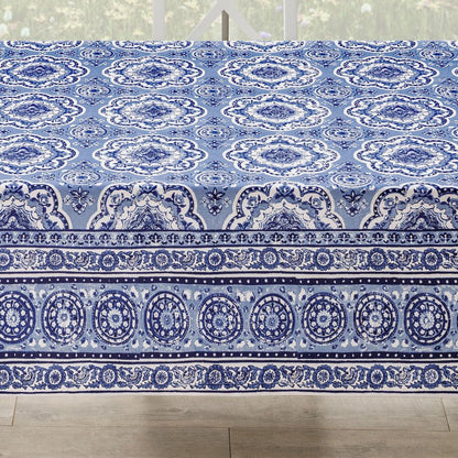 Maison d' Hermine Table Cloth Rectangle Table 100% Cotton 60 x 108 Inches Tablecloth Reusable Decorative for Dining Kitchen Room Farmhouse Home Gifts for Mothers Day Spring Summer - Melodie Bleue