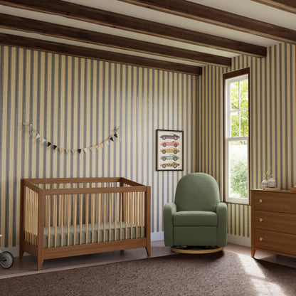 Babyletto Sprout 4-in-1 Convertible Crib with Toddler Bed Conversion Kit in Chestnut and Natural, Greenguard Gold Certified