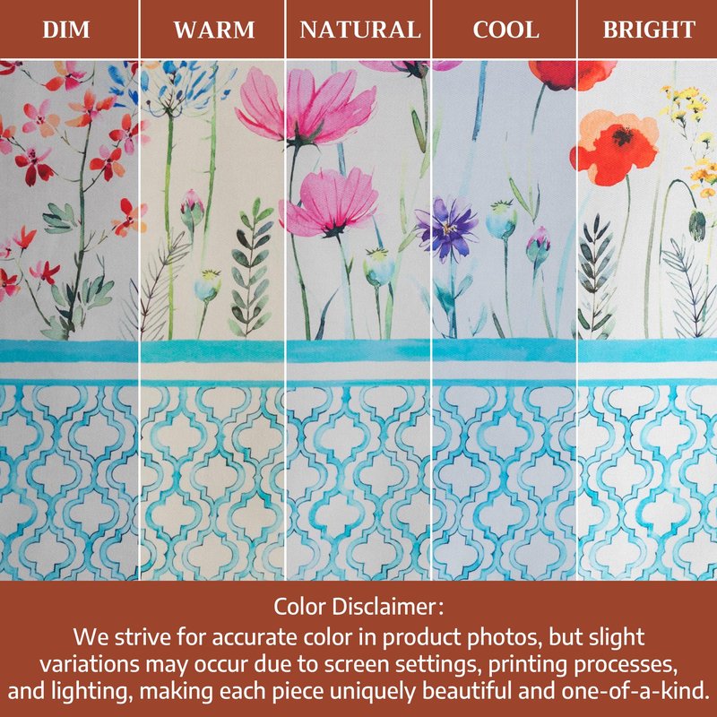 Maison d' Hermine Table Cloth Round Table 100% Cotton 69 Round Inches Tablecloth Reusable Decorative for Dining Kitchen Room Farmhouse Home Gifts for Mothers Day Spring Summer - Flower in The Field