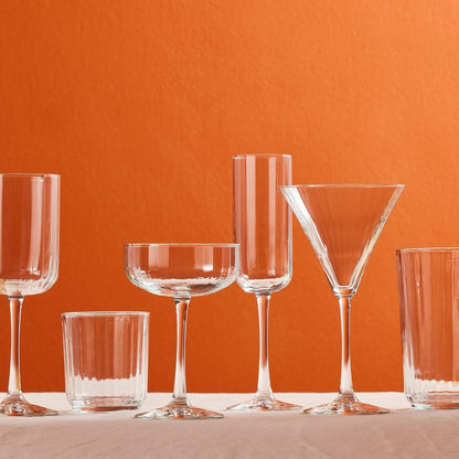 Libbey Paneled Martini Glasses Set of 4, 9.5 Oz Fine Ribbed Modern Martini Glasses, Dishwasher Safe Martini Cocktail Glasses for Cocktail Parties