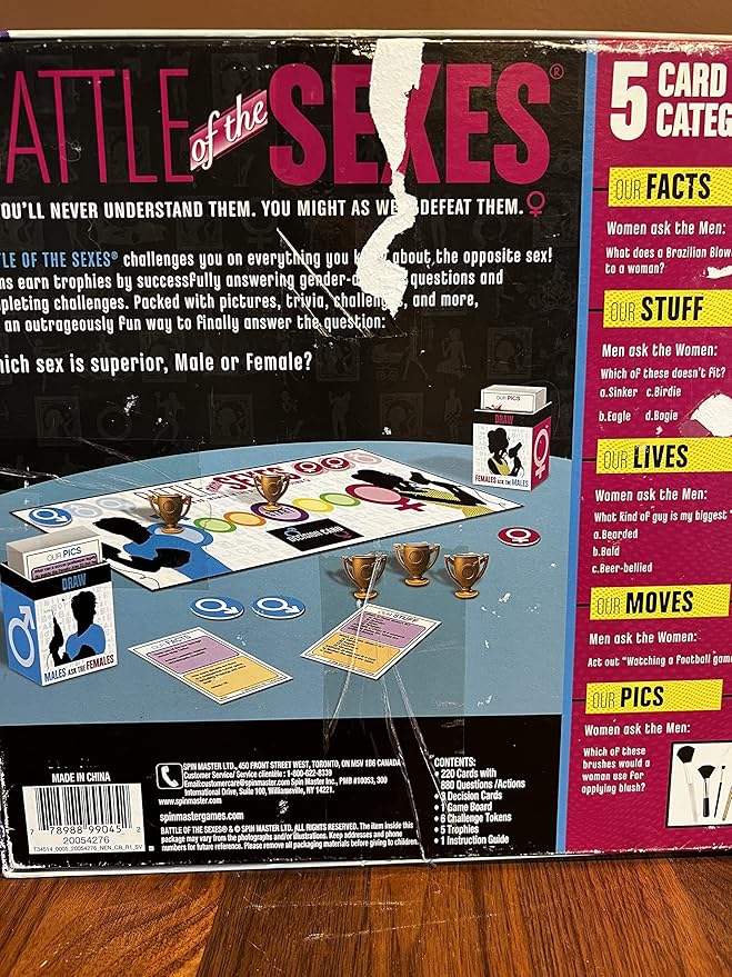 Battle of the Sexes Adult Board Game - Funny Card Games for Adults - Trivia Game Pitting the Men Against the Women - Great for Parties and Couples' Night - 2 or More Players - Ages 16 and Up
