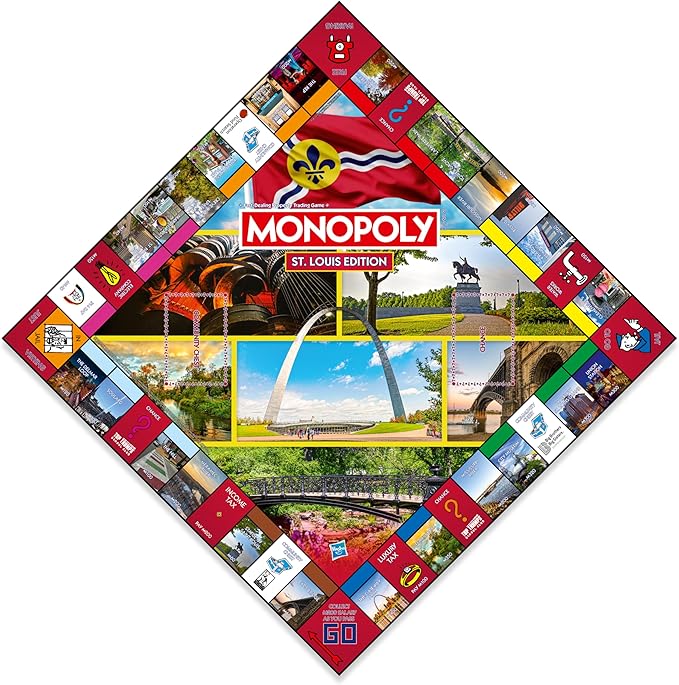 Monopoly Board Game St Louis MO Edition : 2-6 Players Family Board Games for Kids and Adults Board Games for Kids 8 and up for Kids and Adults Ideal for Game Night