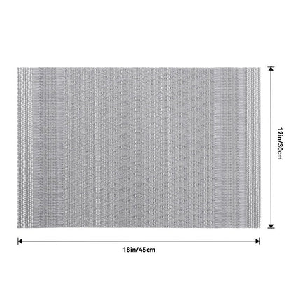 Leetaltree Lunar Grey Placemats Set of 6 - Heat Resistant Non-Slip Place mats for Dining Table, Washable Durable PVC Vinyl Woven Table Mats（Lunar Grey, 6）