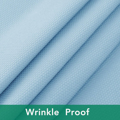 Biscaynebay Textured Fabric Round Tablecloths 60" for Round Tables diameters from 28" to 48", Light Blue Water Resistant Folding Table Covers Washable for Dining, Kitchen, Wedding, Parties etc