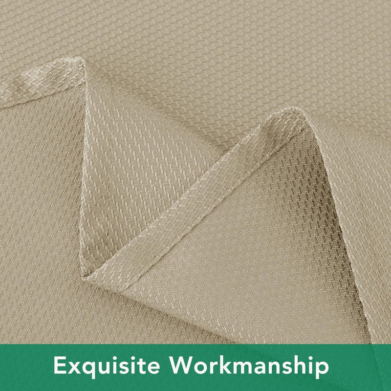 Biscaynebay 2 Pack Textured Fabric Round Tablecloths 60'' for Tables diameters from 28" to 48", Natural Table Cloth Water Resistant Small Folding Table Covers for Dining Kitchen Wedding Parties
