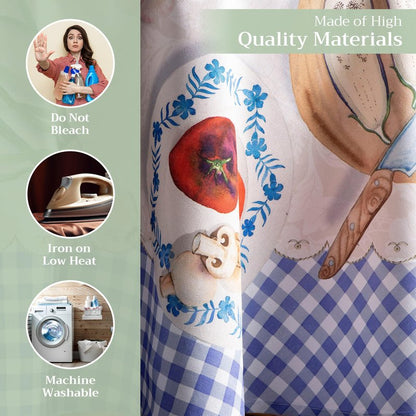 Maison d' Hermine Table Cloth Round Table 100% Cotton 63 Round Inches Tablecloth Reusable Decorative for Dining Kitchen Room Farmhouse Home Gifts for Mothers Day Spring Summer - Gourmand