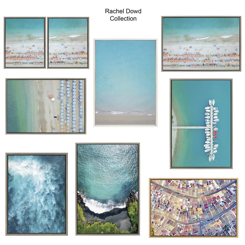 Kate and Laurel Sylvie Gorges du Verdon 2 Framed Canvas Wall Art by Rachel Dowd, 23x33 Gray, Coastal Aerial Beach Photography for Wall