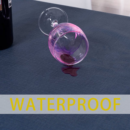sancua 100% Waterproof Rectangle PVC Tablecloth - 60 x 84 Inch - Oil Proof Spill Proof Vinyl Table Cloth, Wipe Clean Table Cover for Dining Tables, Buffet Parties and Camping, Greyish Blue