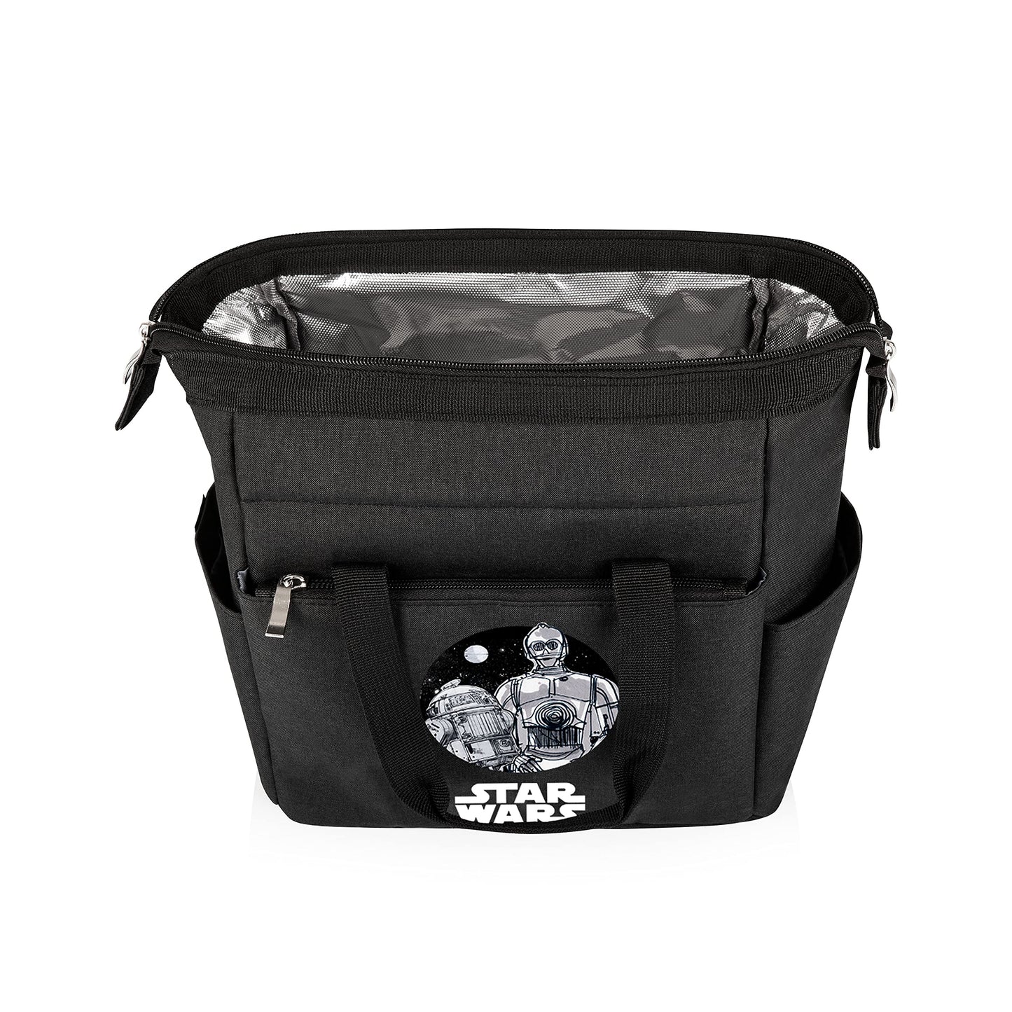 PICNIC TIME Star Wars Droids On The Go Lunch Bag, Soft Cooler Lunch Box, Insulated Lunch Tote, Leak-Resistant Work Lunchbox, Reusable Thermal Cooler Bag, (Black)