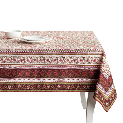 Maison d' Hermine Table Cloth Square Table 100% Cotton 54 x 54 Inches Fall Tablecloth Reusable Everyday Use for Thanksgiving Christmas Decorations Dining Farmhouse Party (Reveillon Au Jardin)