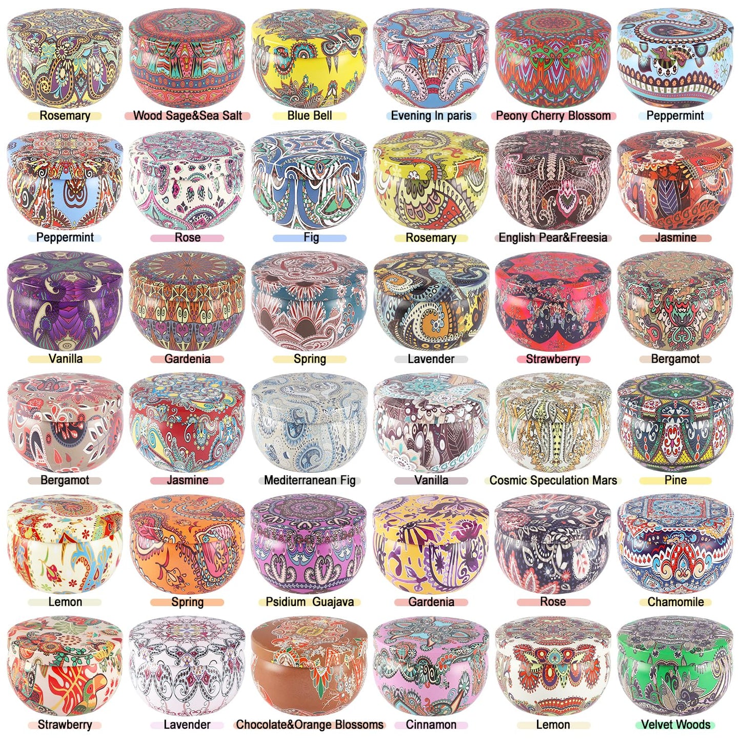CLTNIKET Scented Candle Gifts Set 36 Pack Soy Wax Travel Tin Jar Candles for Home 2.5 OZ Scented Candles for Mom for Christmas, Birthday, Thanksgiving, Mother's Day.