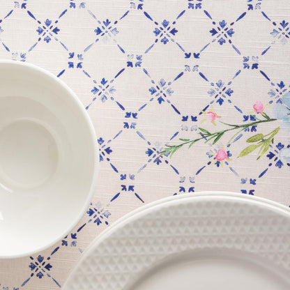 Maison d' Hermine Table Cloth Round Table 100% Cotton 69 Round Inches Tablecloth Reusable Decorative for Dining Kitchen Room Farmhouse Home Gifts for Mothers Day Spring Summer - Faience