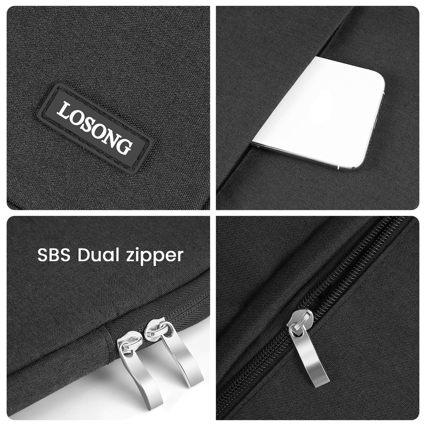 Portable Monitor Case 15.6 Inch, Protective Carrying Sleeve for Most 16.1/15.6 in Monitors, Water Resistant Portable Laptop Display Bag with Accessory Pocket, Size-15.3"x9.8" Black