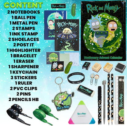 Rick and Morty Advent Calendar 2025 - Fun Countdown with 24 Surprises | Keychains & Shoelaces Gifts